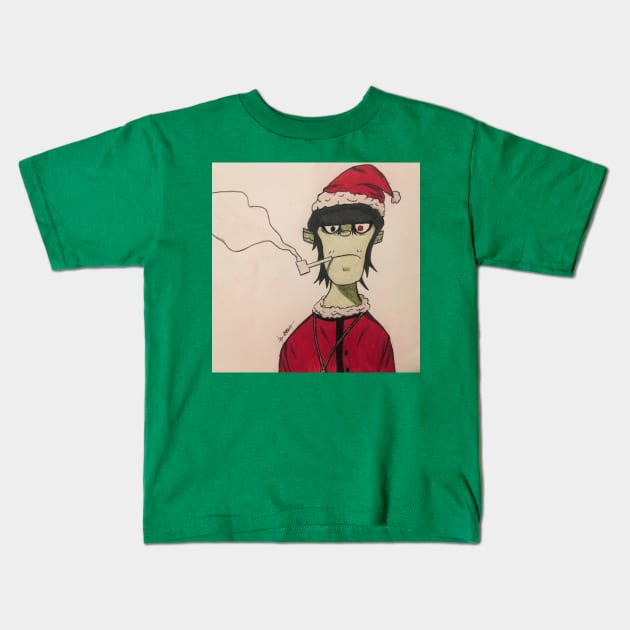 Murdoc in a Santa hat - Phase 4 Kids T-Shirt by PuddinGal4302